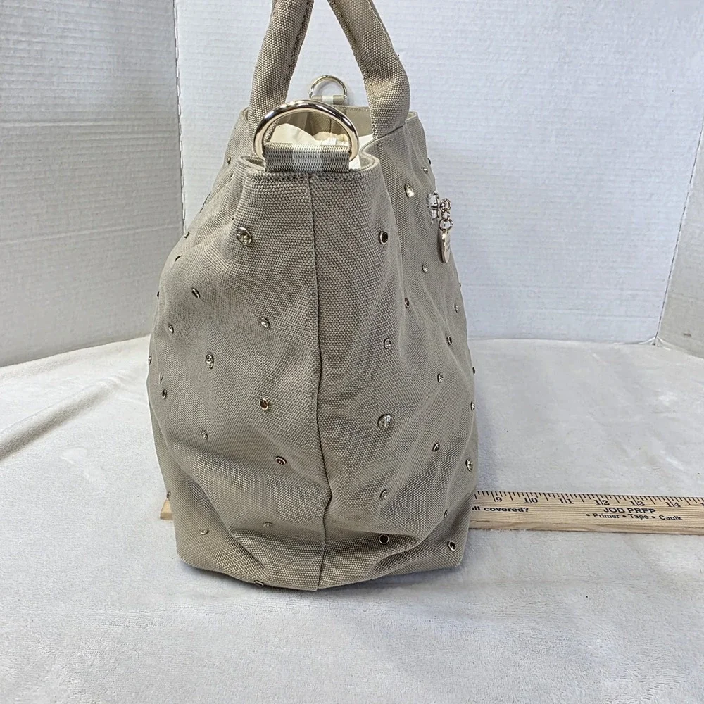 Thea Thea Diaper Bag Tan Canvas‎ Gemstone Bedazzled